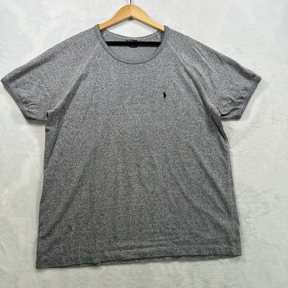 Vintage Polo Ralph Lauren Gray T Shirt Mens 2XL Short Sleeve Raglan Heathered